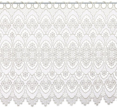 Plauener Spitze by Modespitze, Store Bistro Gardine Scheibengardine mit Stangendurchzug, hochwertige Stickerei, Höhe 60 cm, Breite 112 cm, Creme im Sale